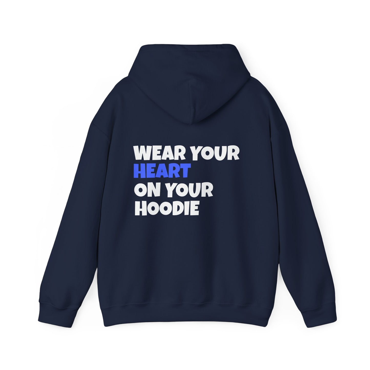 Heavy Blend "HEART ON HOODIE" Hoodie