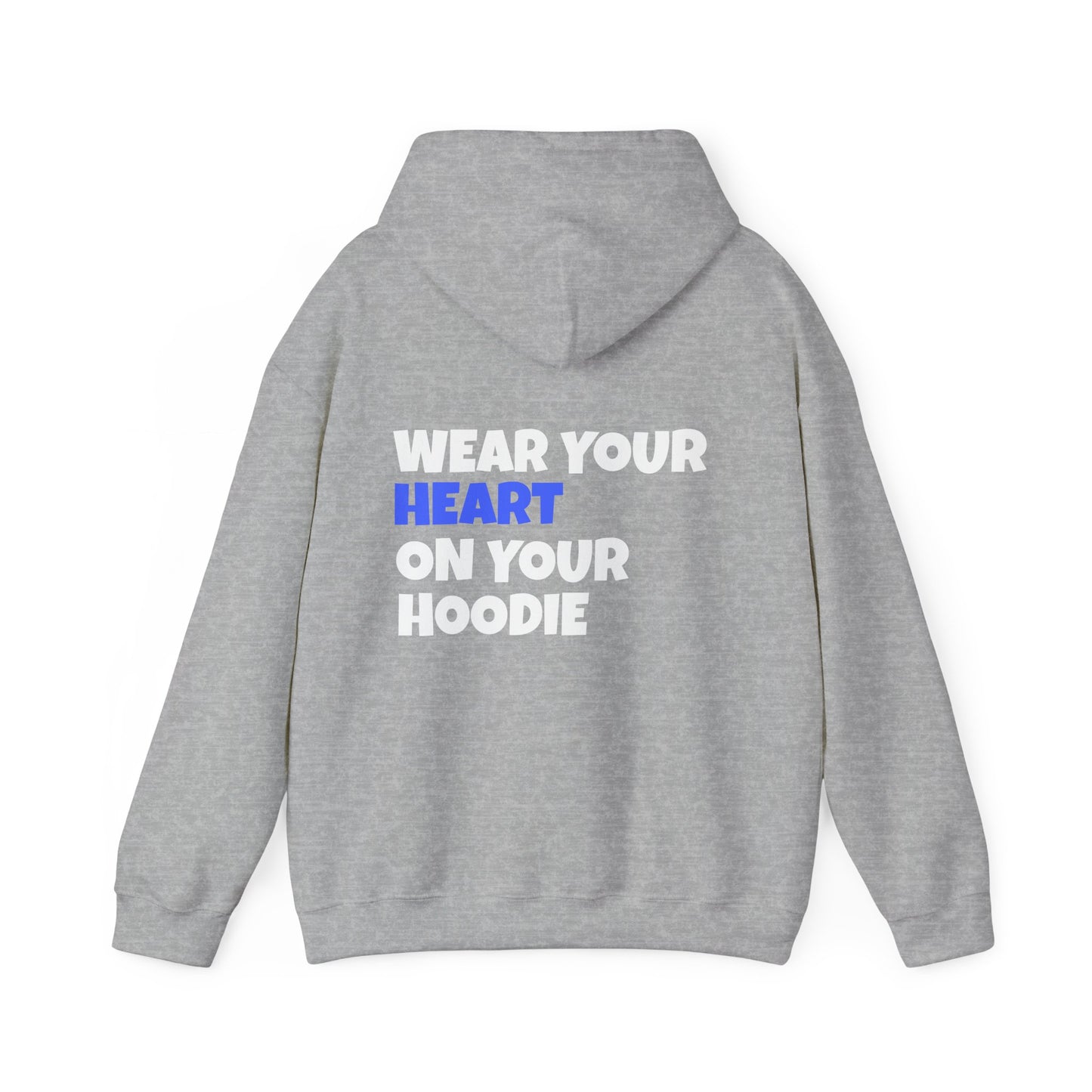 Heavy Blend "HEART ON HOODIE" Hoodie