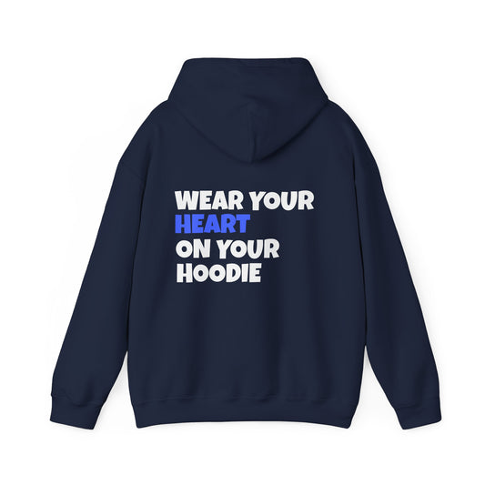 Heavy Blend "HEART ON HOODIE" Hoodie